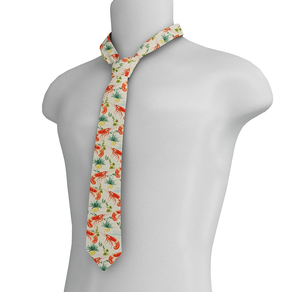 Fun Novel Lobster Crab Picture Design Tie Fashion Animal Print Men's Qme