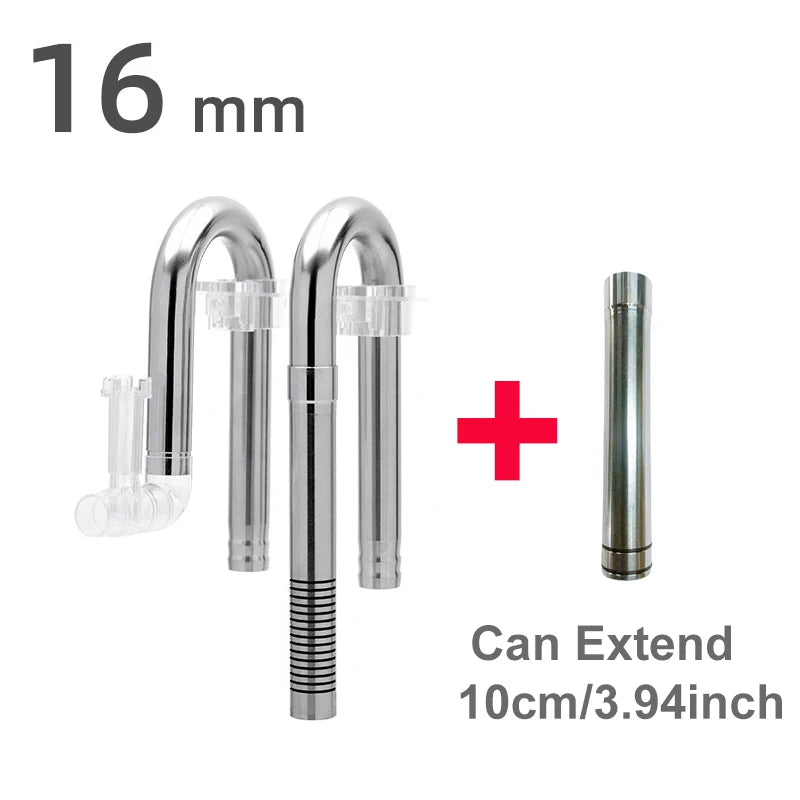 AQUAPRO Stainless Steel Inlet Outlet Skimmer Aquarium Aquatic Plants Pipe Shrimp Hose Holder Fish Tank Filter Accessories Water Qme skimmer 16 ex10