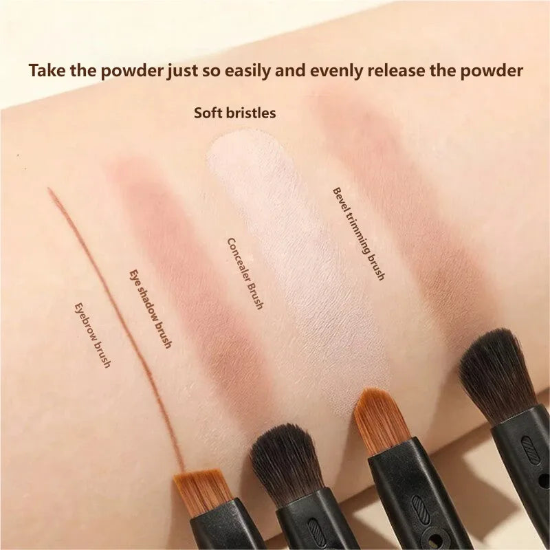 5 In1 Makeup Brush Foundation Make-up Brush Multi Function Travel Cover Brush Eye Shadow Concealer Face Repair Eyebrow Brush Qme