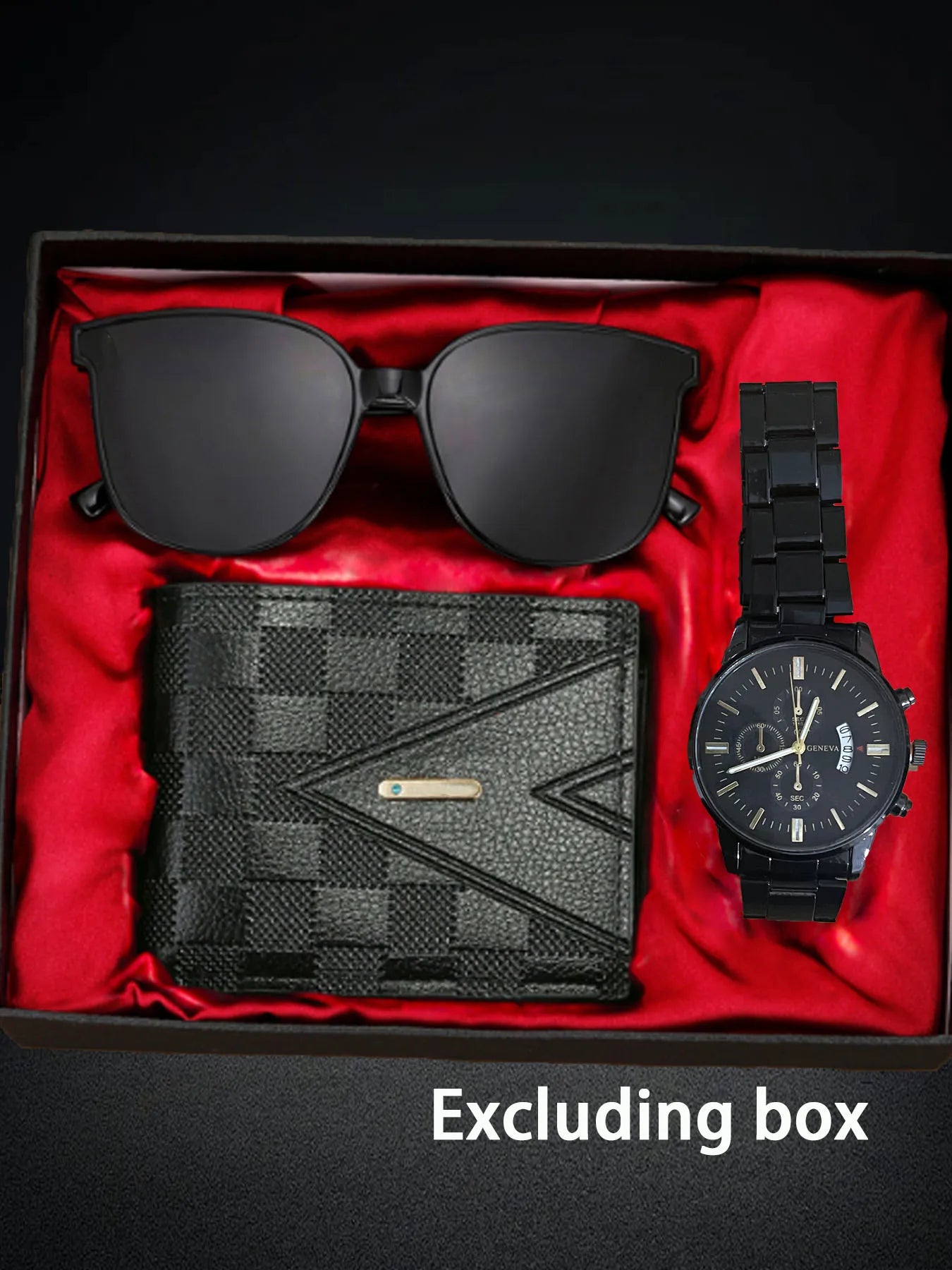 Classic Fashion Men's Calendar Watch Set (Watch + Wallet + Glasses) Qme 3