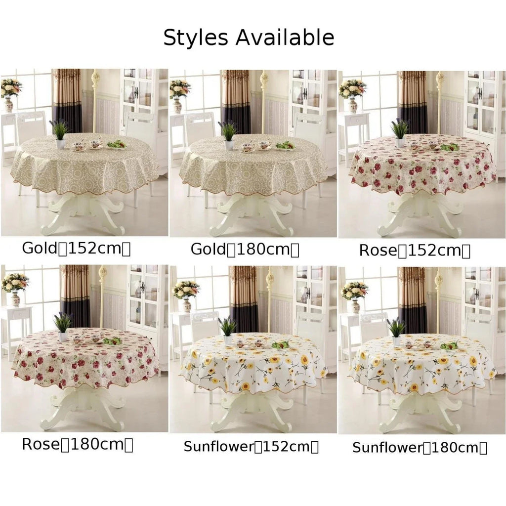 152/180 Cm Round Tablecloth Washable Tablecloth Decorative Tablecloth Indoor Holiday Home Christmas Party Picnic Restaurant Qme