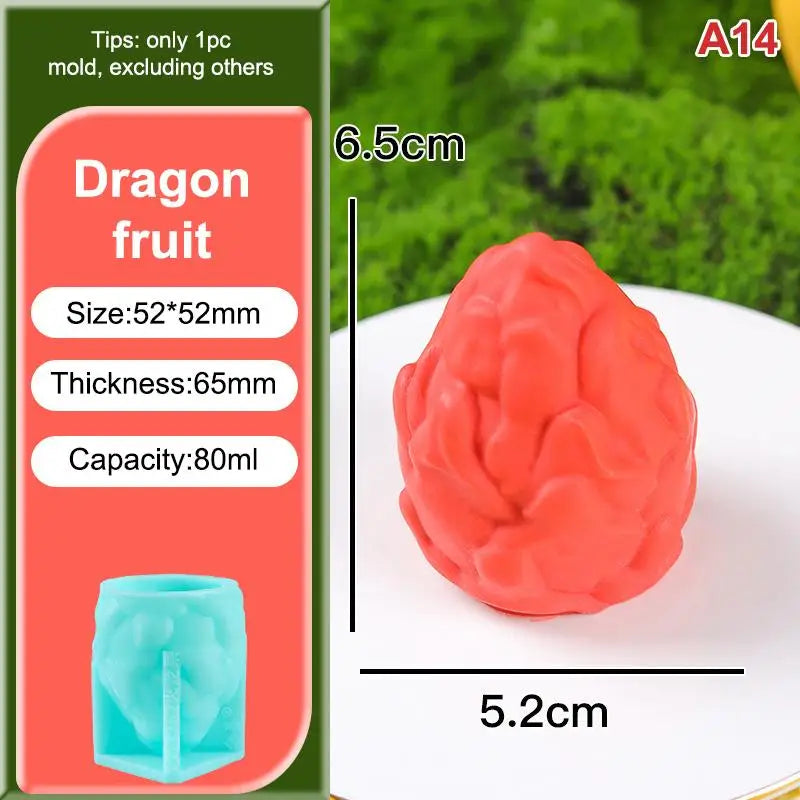 Food-safe Fruits Ice Cream Mold 3D Strawberry Mango Peach Design Easy Qme A14