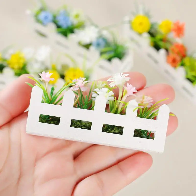 Pretend Play Toy 1 12 Scale Dollhouse Simulated Flower Fence Decor Qme