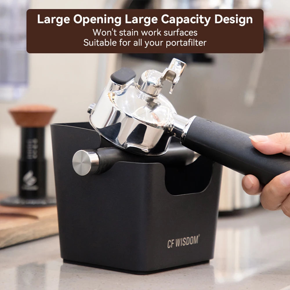 CF WISDOM Coffee Knock Box Espresso Grounds Bin Durable Anti-slip Qme