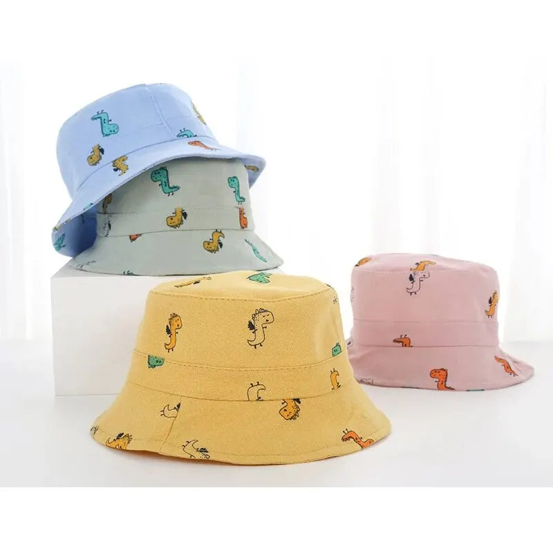 Cartoon Giraffe Print Baby Bucket Hat Children Casual Panama Cap Kids Foldable Camping Fishing Outdoor Sun Hats Fisherman Caps Qme