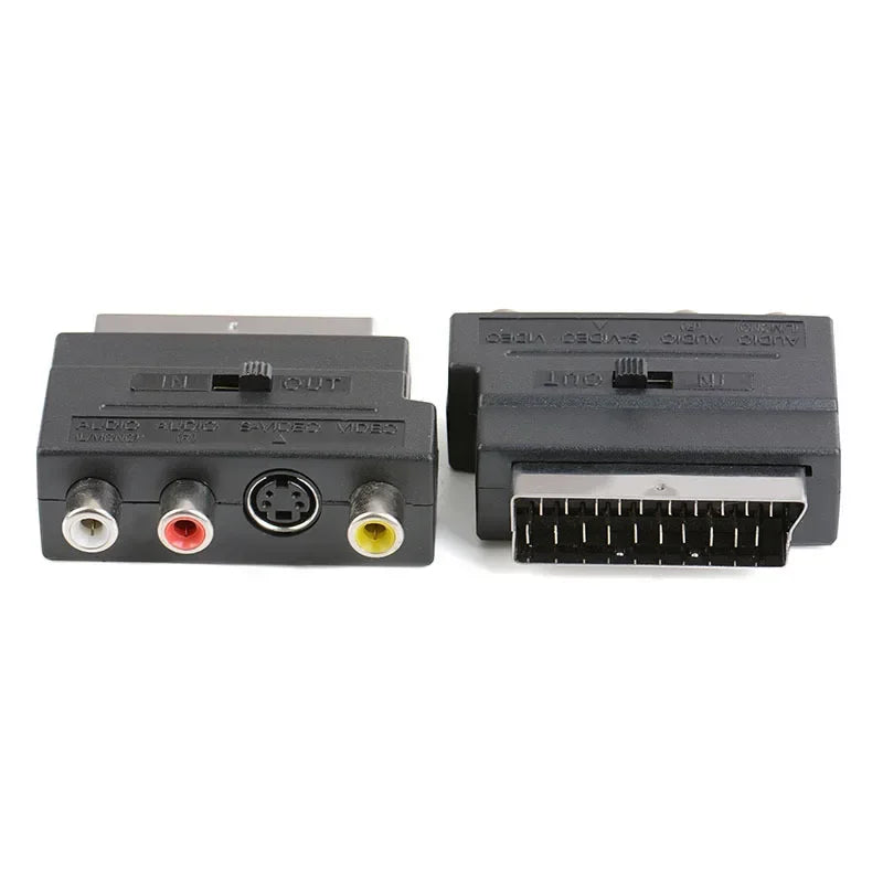 5Pcs Scart to 3 RCA S-Video Adapter Composite RCA Phono Adaptor Converter AV TV Audio For Video DVD Recorder TV Projector Qme