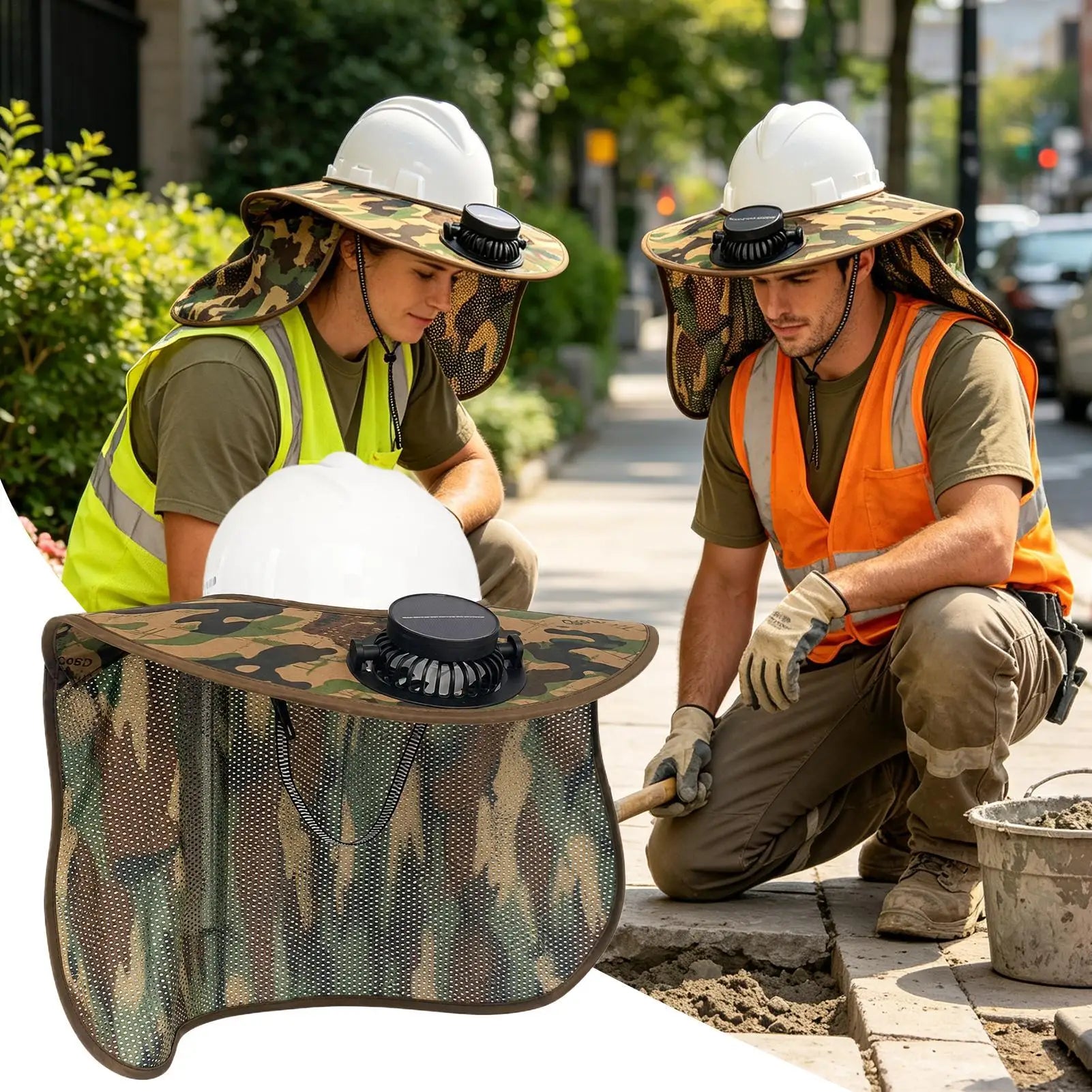 Hard Hat Brim Solar Powered USB Removable Breathable Visor Hard Hat Shade Full Brim For Construction Work Outdoor Fishing Summer Qme