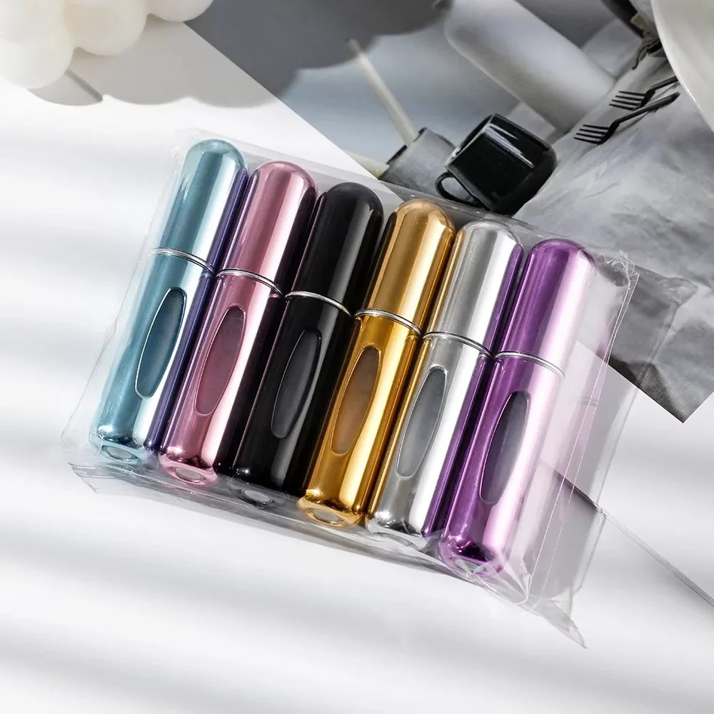 5ml Portable Perfume Travel Spray Bottle Atomizer Refillable Bottom Filled Empty Perfume Sprayer Cosmetic Containers Atomizer Qme 6 MIX as picture