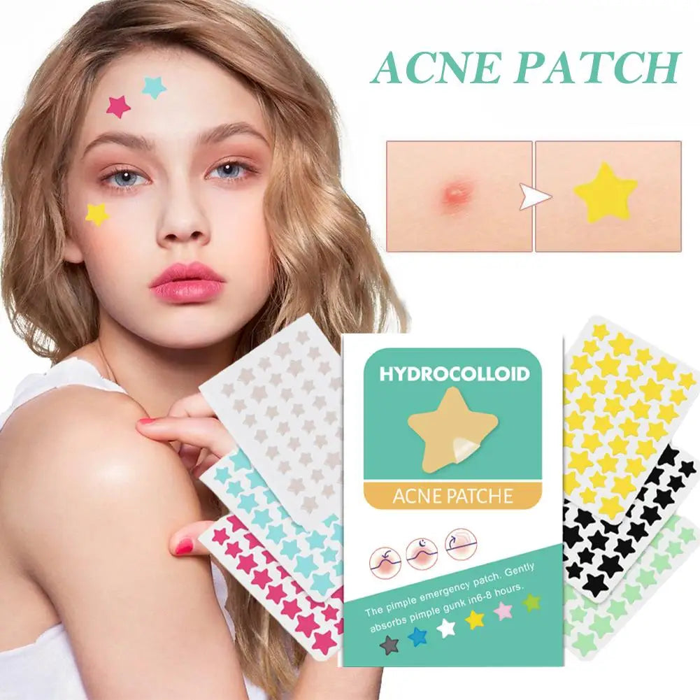 Mixed Sizes Hydrocolloid Acne Pimple Patches Invisible Circle Star Qme