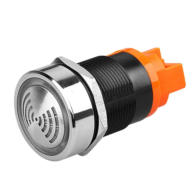 A02F-22Mm Red Flashing High Decibel Waterproof IP65 Buzzer Brass Chrome Plating LED Buzzer Intermittent Flash Qme As Shown AC220V