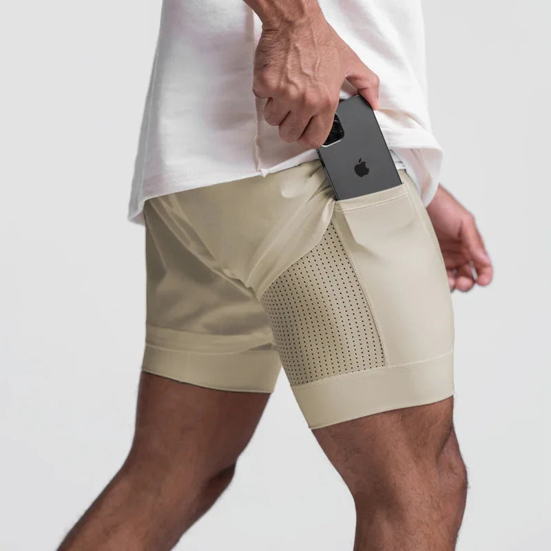 Best-seller Men's 2-in-1 Running Shorts Ultra-breathable Double Layer Qme