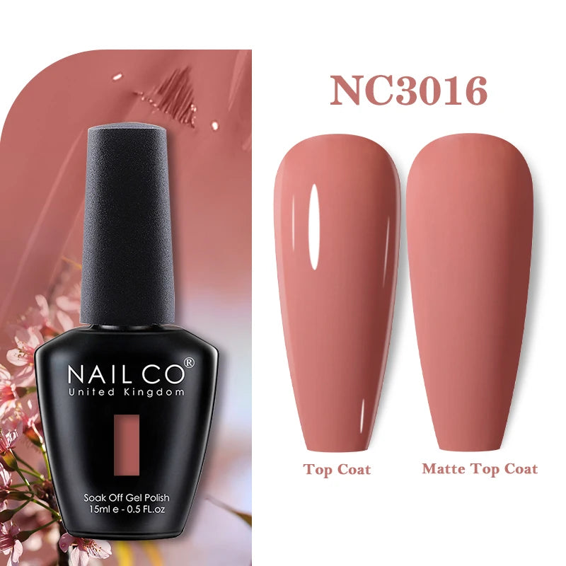 NAILCO Rubber Base Gel Polish Milky Pink Jelly White Beige 6Colors