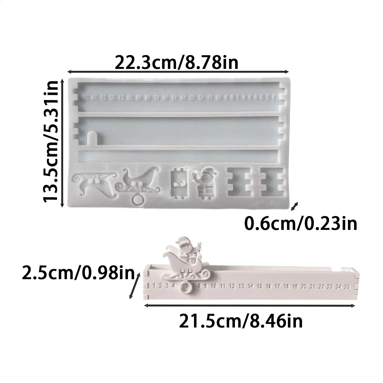 Christmas Advent Mold Calendar Epoxy Resin Molds Easy Release Craft Qme