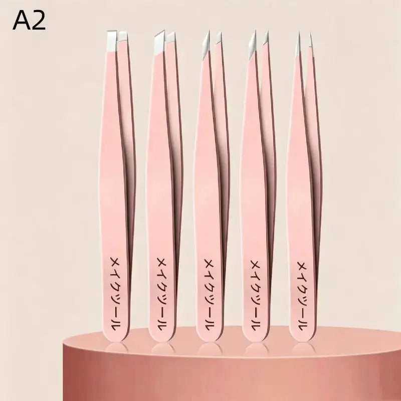 Precision Eyebrow Tweezers Stainless Steel Hair Removal Splinter Qme A2