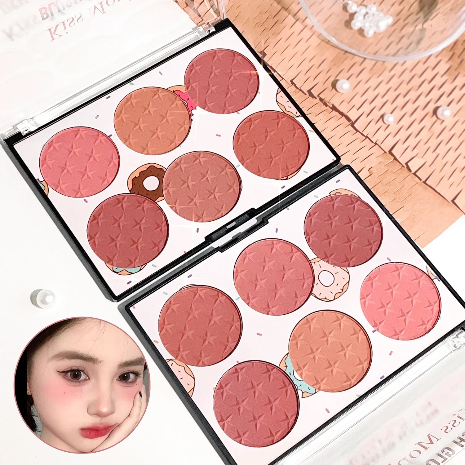 Natural Makeup 6-color Blush Palette Sweet Charm Light Shades Qme