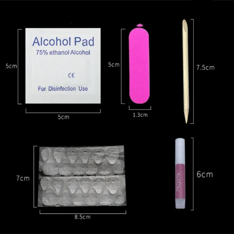 Reusable Nail Jelly Adhesive Tabs False Nail Glue Sticker Kit Press On Nail Application Tools Set DIY for Artificial Nails Qme
