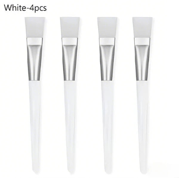 Facial Mask Brushes Soft bristle Transparent Crystal Rod Face Applicator Brush DIY Skincare Salon Spa Makeup Tools Qme 4pcs-White
