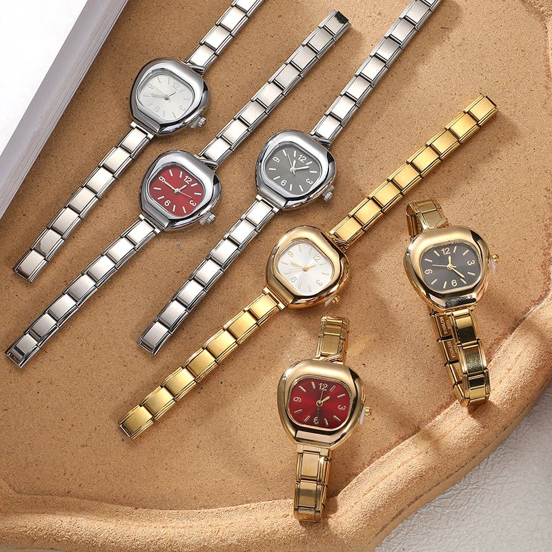 2026 Fashion Men Women's DIY 9mm Width Italian Elastic Charm Stainless Round Oval Square Watch Bracelet Bangle For Birthday Gift Qme