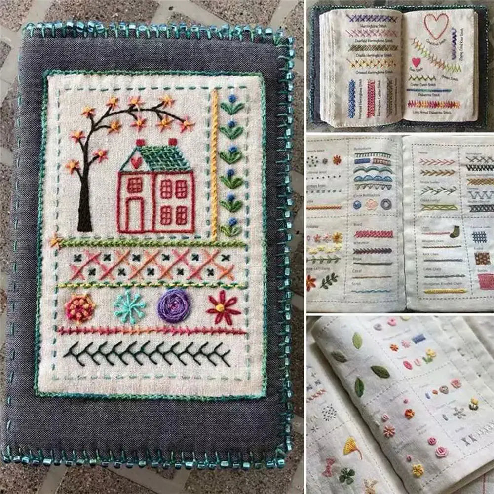 Creative Sewing Book, Enthusiasts & Beginners Embroidery Instructions Book for DIY Sewing Kit, Creative Embroidery Stitches Book Qme