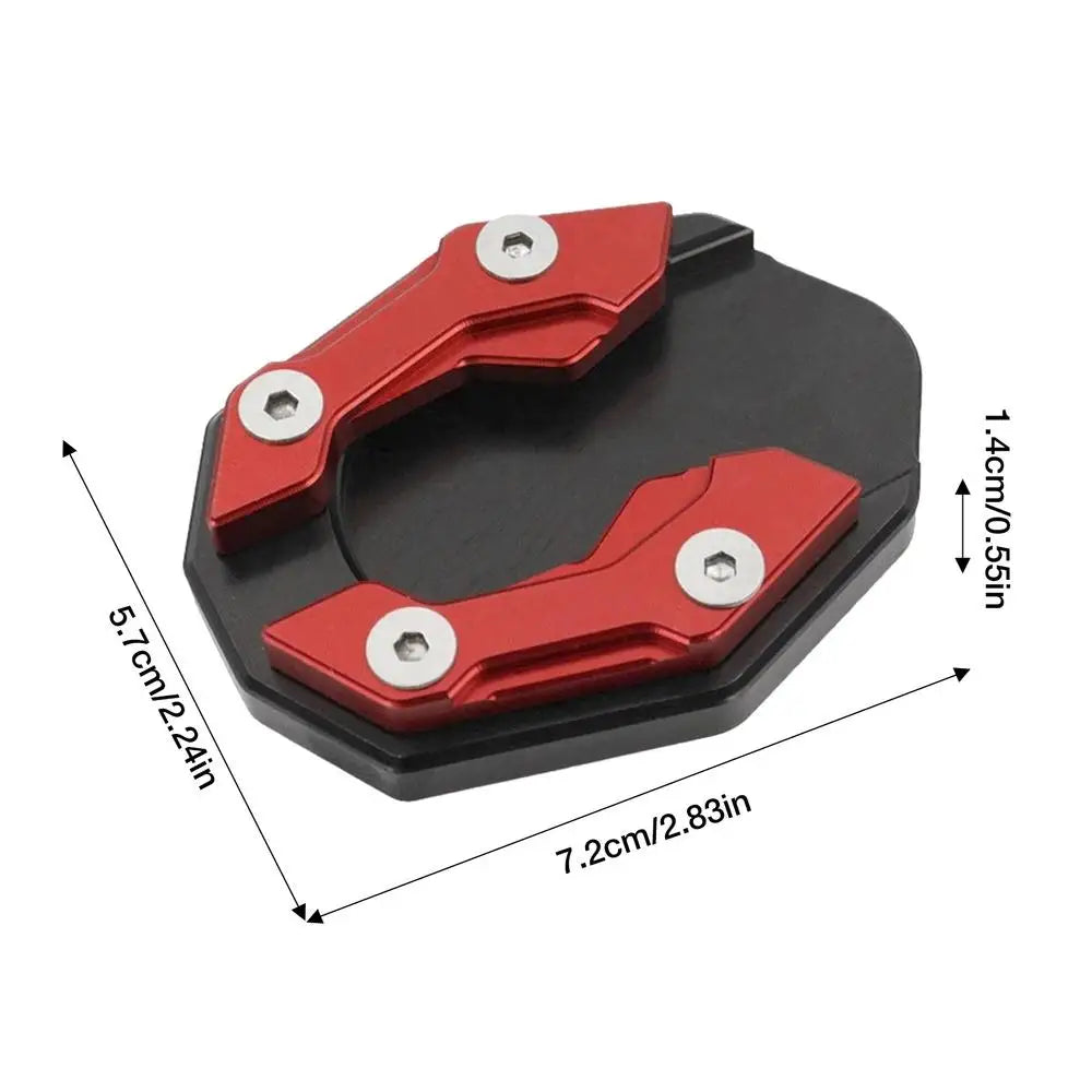 NEW Motorcycle Kickstand Pad Extender Foot Side Stand Motorcycle Kickstand Extension Support Plate Foot Side Stand Extension Pad Qme Red