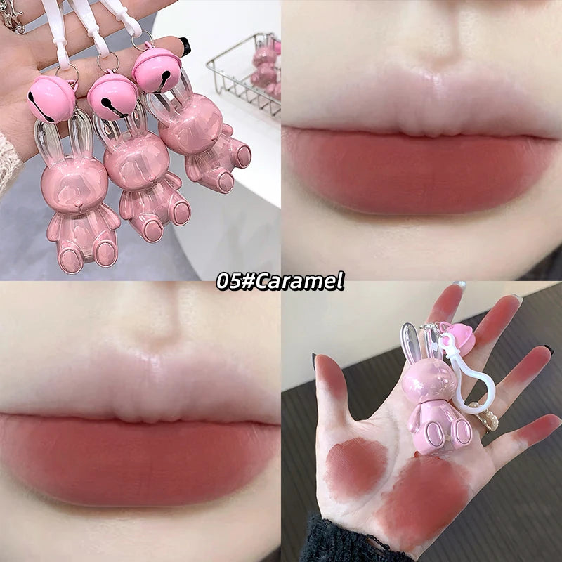 Gege Bear Pink Rabbit Velvet Matte Lip Cream Black Rabbit Water light lip glaze matte mirror pendant lipstick lip gloss Qme GX1229-5