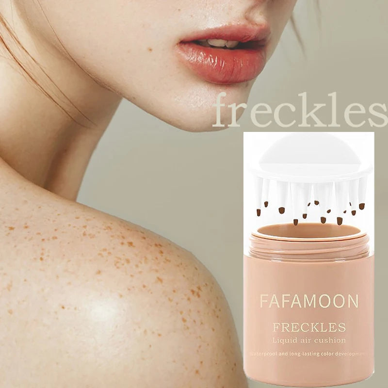 Face Body Freckled Stamp Kit Lifelike Freckle Natural Simulation Fake Dot Spot Comb Seal Air Cushion Freckle Waterproof Makeup Qme