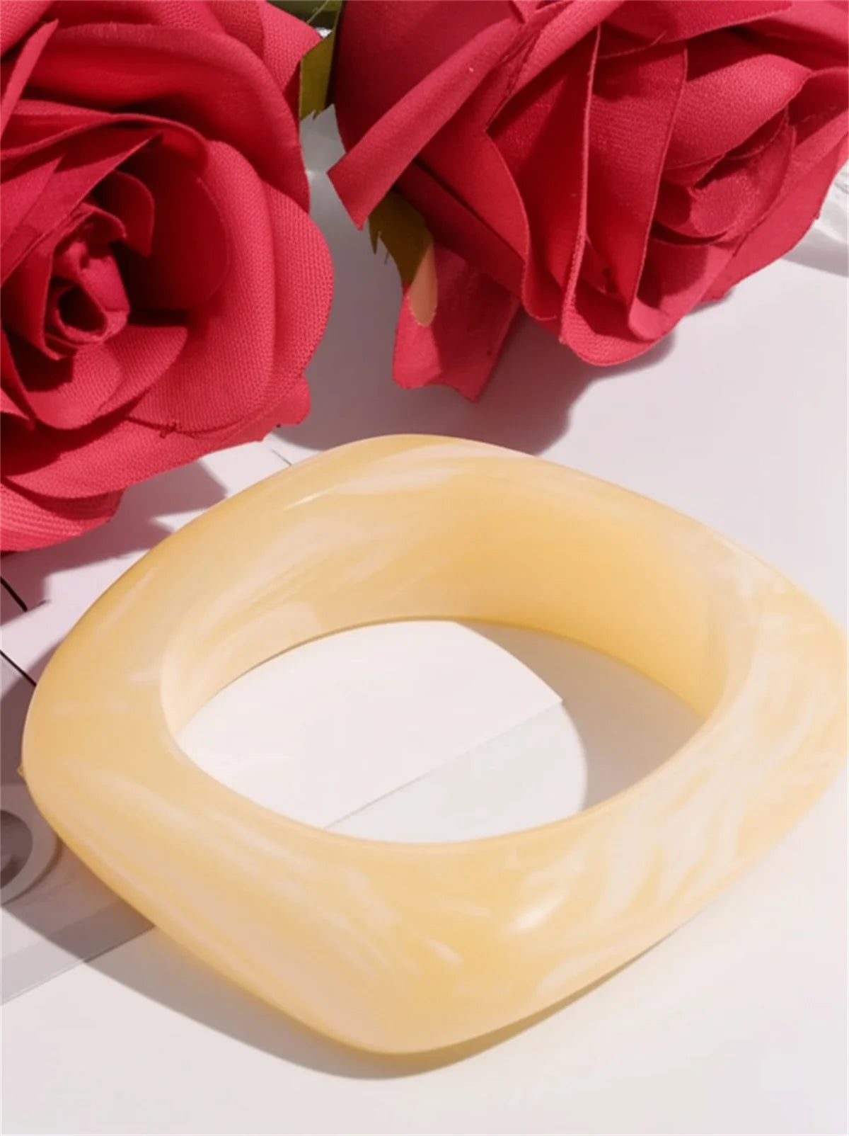 Fashion Summer Trendy Clear Wide Version Square Acrylic Resin