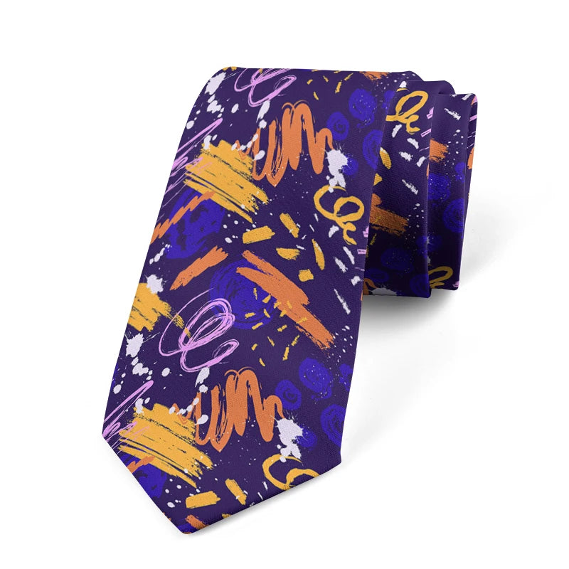Funny Graffiti Printing Men's Tie Fashion Casual Street Novelty Qme style3