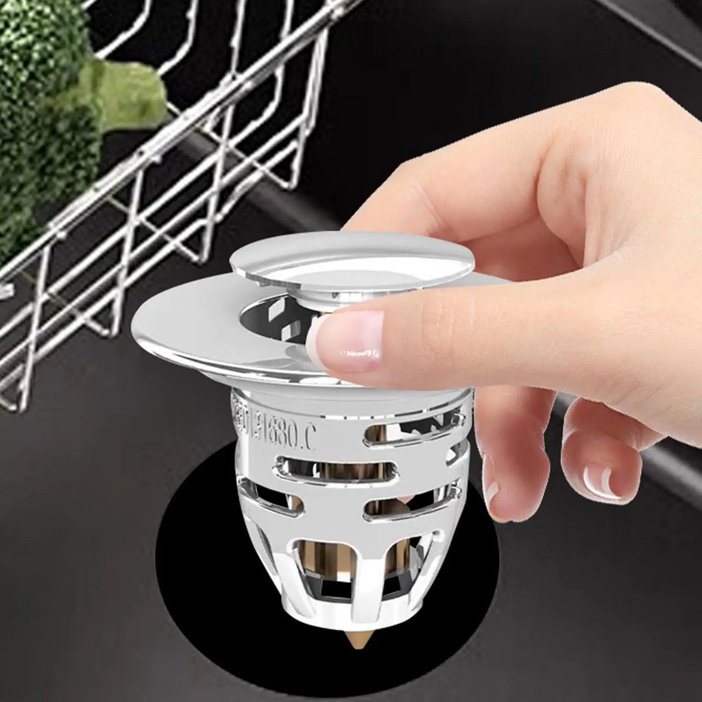 Bathroom Sink Stopper Sink Strainer Pop-Up Bathroom Sink Stopper Basin Sink Strainer Kitchen Drain Stoppers Filter Pop-Up Qme