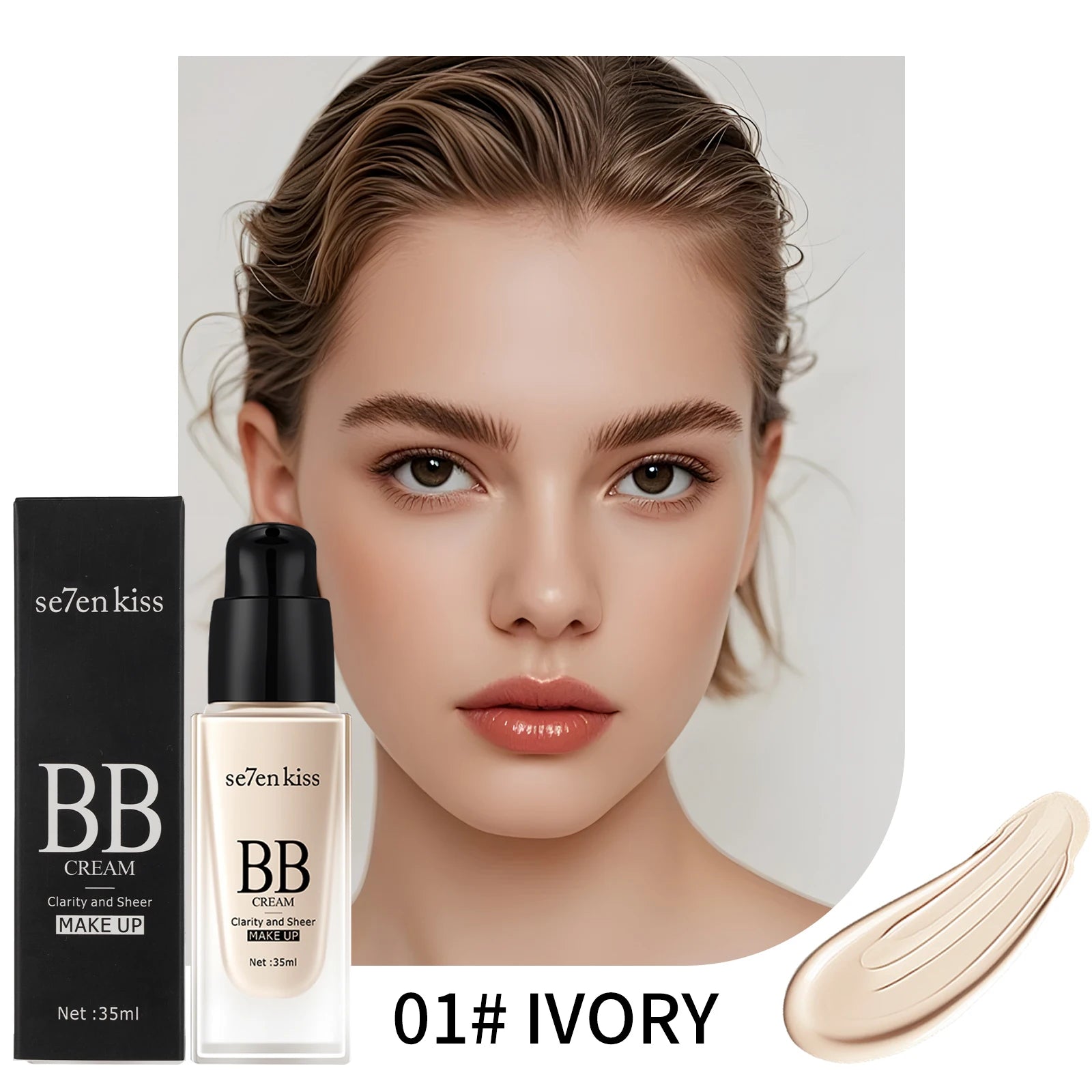 Lightweight Moisturizing Liquid Foundation Durable Waterproof Qme 01 IVORY
