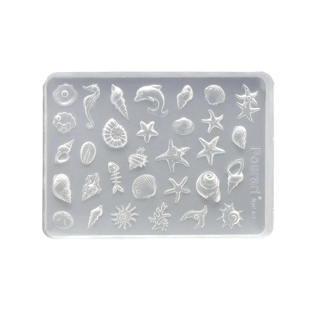 Marine Animals Design Nail Art Molds DIY 3D Summer Silicone Qme A