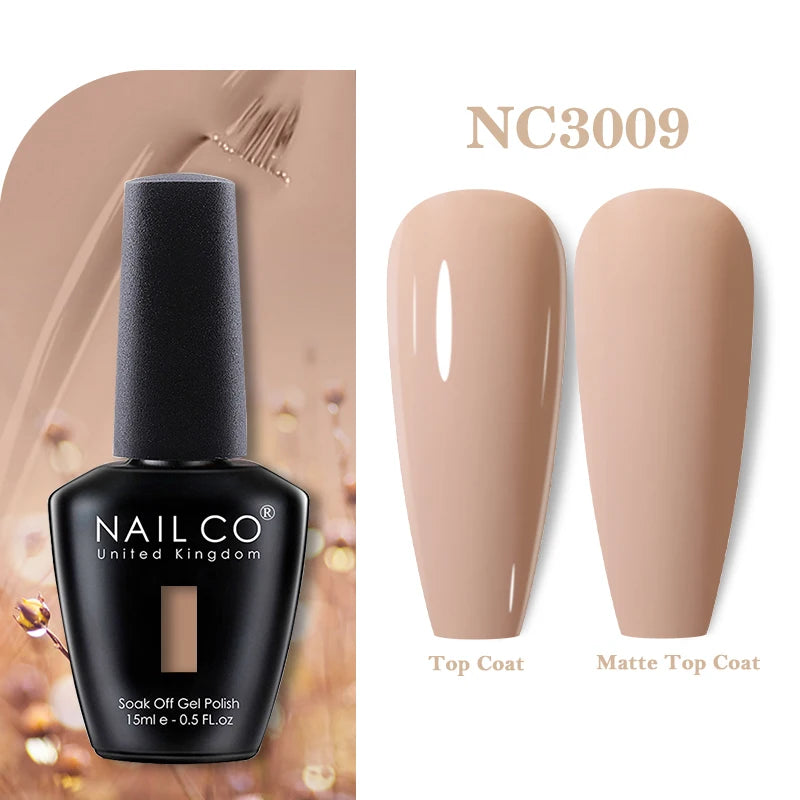 NAILCO Rubber Base Gel Polish Milky Pink Jelly White Beige 6Colors Qme