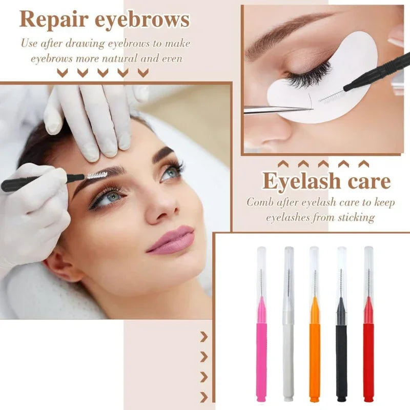 5/10/50PCS Mini Eyebrow Brush Brow Perm Brush Disposable Brow Lifting Brushes Bendable Micro Eyelash Brush Applicators Tools Qme