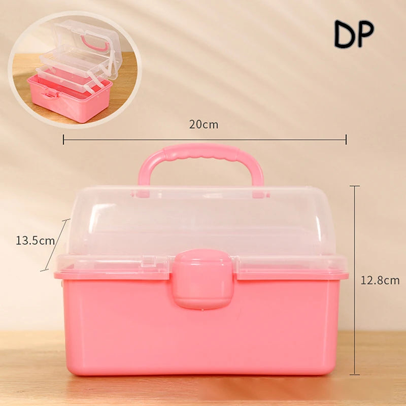 Children's Hair Accessories Storage Box Head Rope Hairpin Card Pen Sundries Stationery Box Cute Girl Jewelry Box Qme Dark pink