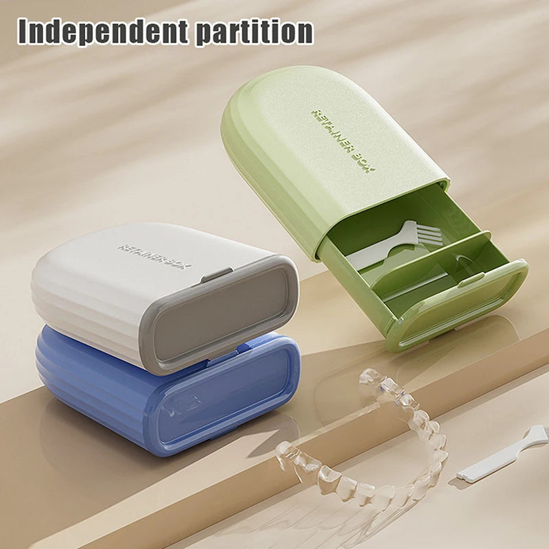 Sleek Portable Invisible Case Sealed Storage Travel-friendly Braces Qme
