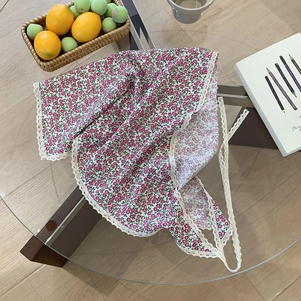 Fashion Pastoral Summer Triangle Headscarf Turban Thin Fresh Floral Qme Style1