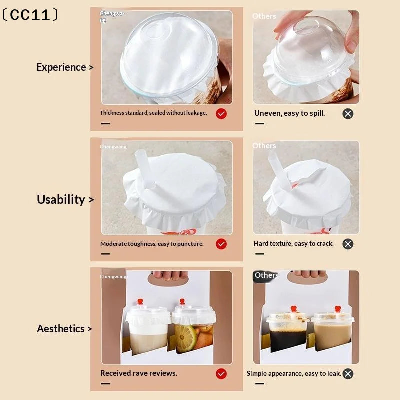 Disposable Leakproof Food Grade Coffee Milk Tea Beverage Pad Sealing Qme