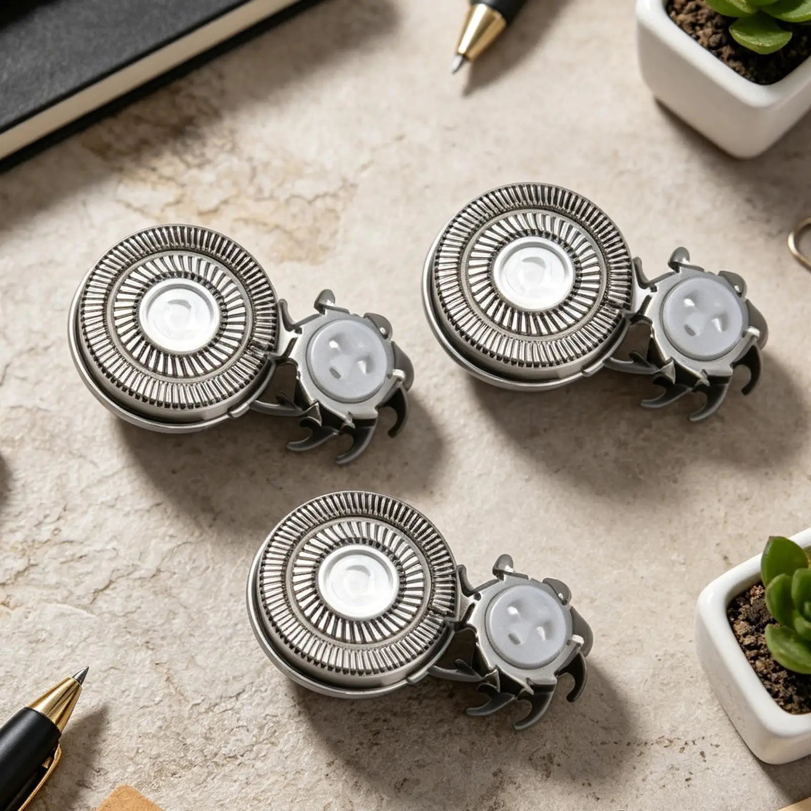 NEW Electric Shaver Replacement Heads 3 Pieces Triangular Base Men Electric Shaver Replace Heads For Father Husband Boyfriend Qme