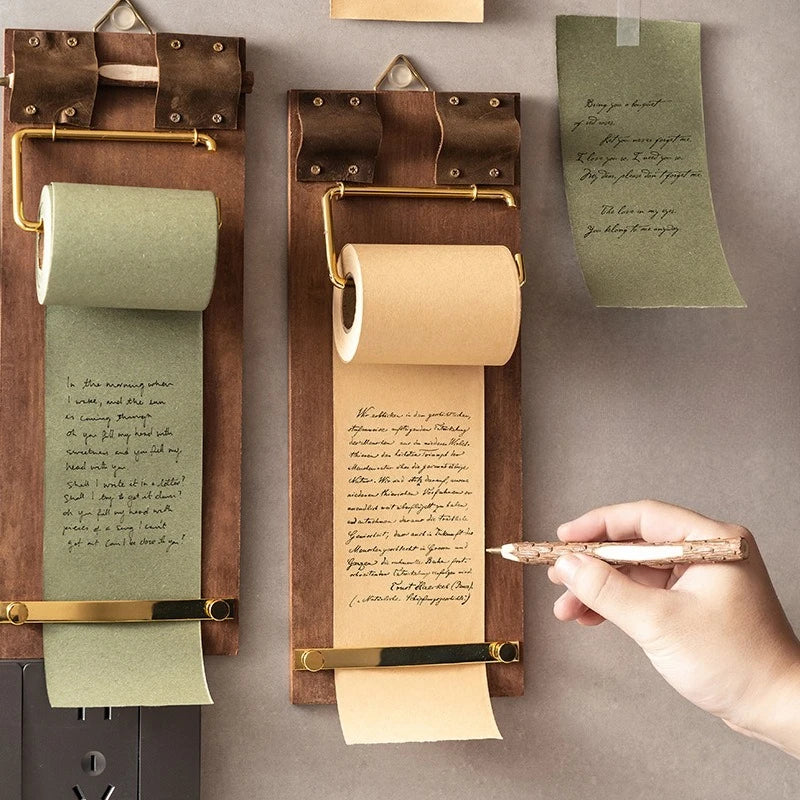 Retro Note Splint Can Be Hung Roll Paper Non-stick Wind Wood Board Qme