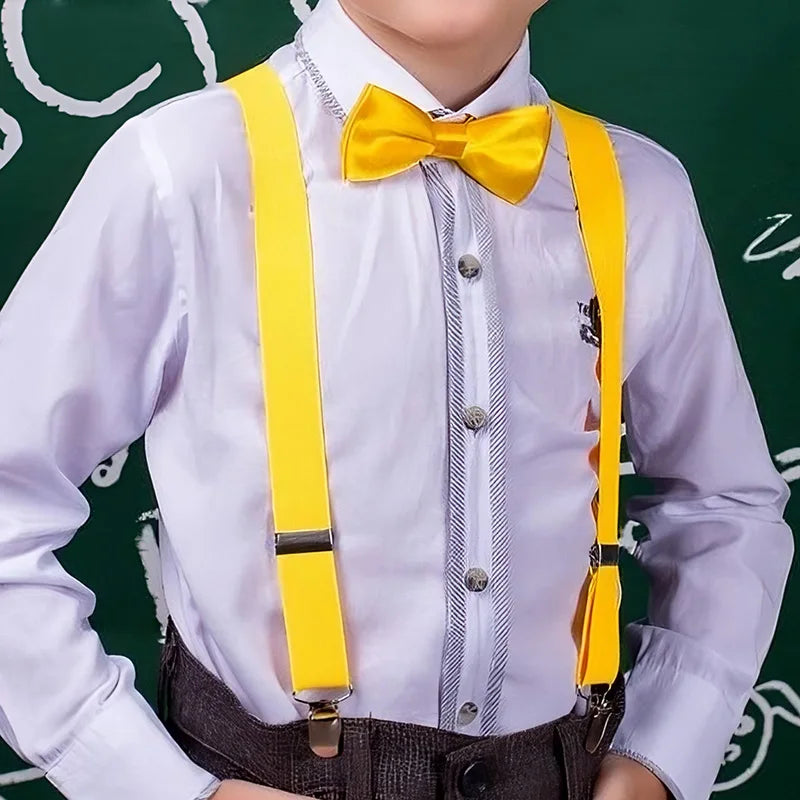 Suspenders Bowtie Kids Boy Girl Childrens Christmas Designer Qme