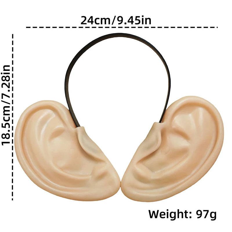 Cute Vinyl Large-ear Headband Christmas Simulated Ear Prop Carnival Qme Onesize
