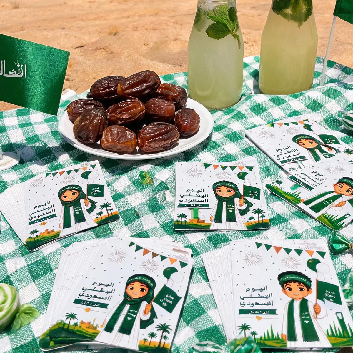 Saudi National Day Themed Lollipop Greeting Cards, Party and Event Souvenirs, Saudi National Day Greeting Cards, Saudi National Day Gifts Qme