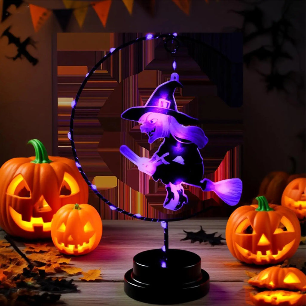 Flying Witch Night Lights Creative Gothic Standing Home Decoration Qme