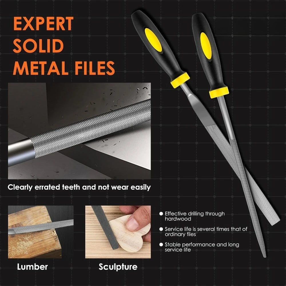 Mini Metal File Set16cm Assorted Needle Files Flat Round Triangle Half Round Hand File for Metal Wood Jewelry Polishing DIY Tool Qme