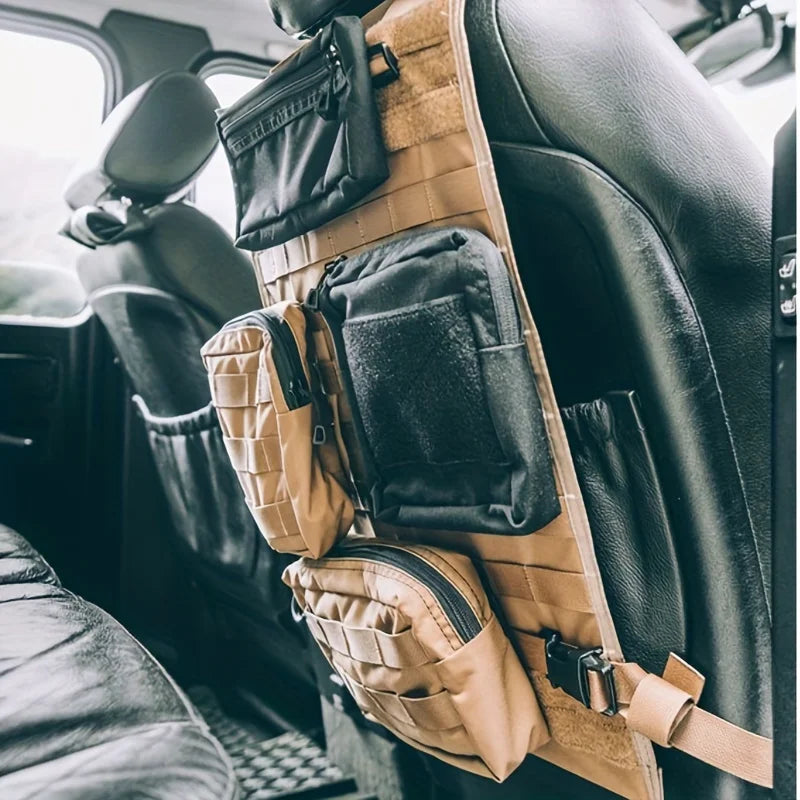 1storage bag for the back of a seat, a tactical car seat organizer bag, a multi-functional backpack for the back of the car seat Qme