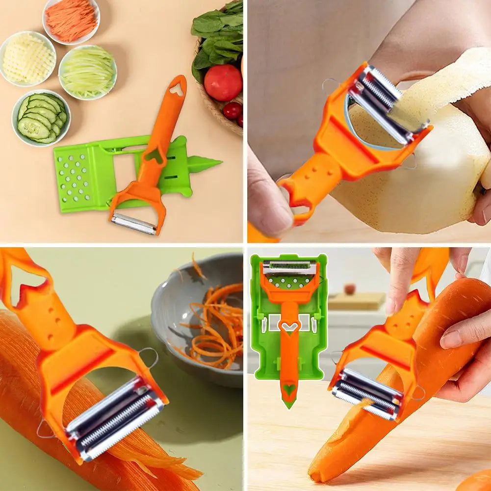 NEW Multi functional Peeler Fruit Vegetable Peeler Stainless Steel Easy To Clean Kitchen Peeling Tool Carrots Potato Orange Qme