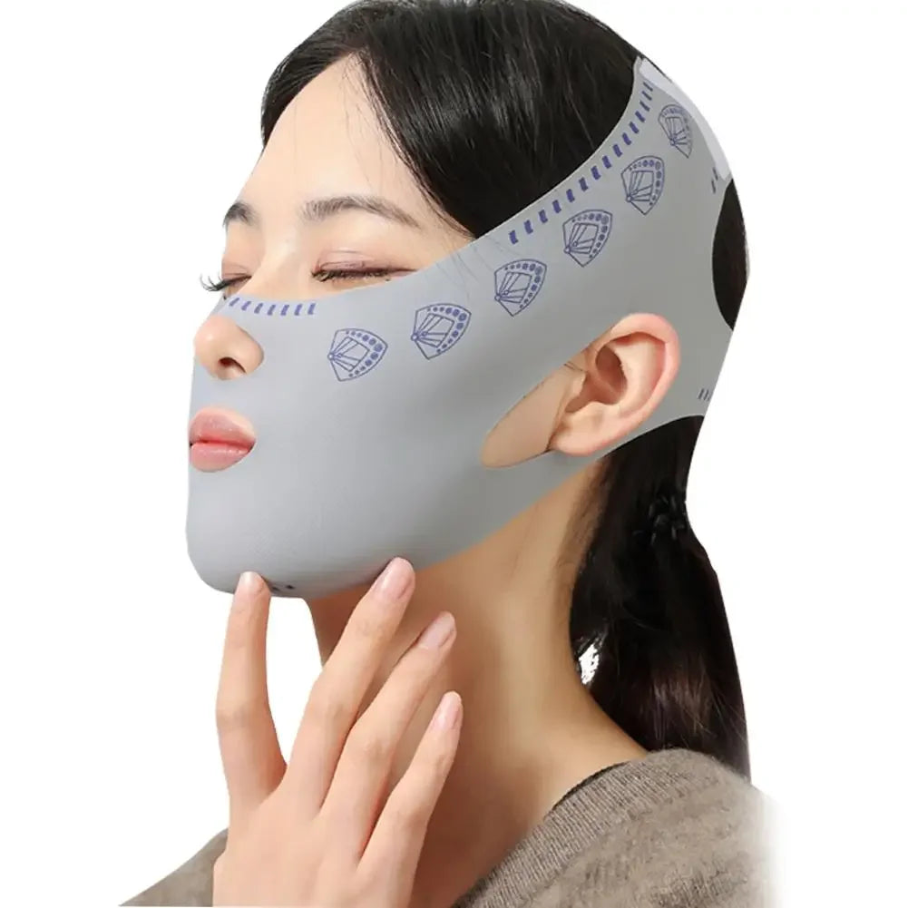 1pc Reusable V Face Bandage Shaper Gray Women Facial Bandage Skincare Chin Reduce Thining Double Lift Face Slimming Belt To W8P4 Qme 1pc CN