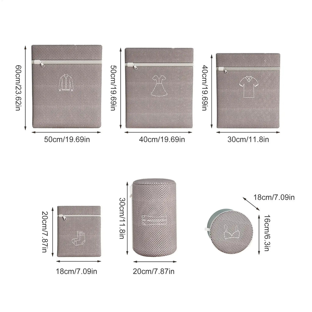 Mesh Laundry Bags 6 Pieces Anti-Knot Bra Protective Sack With Zipper Machine Washable Anti-Deformation Laundry Mesh Wash Bags Qme