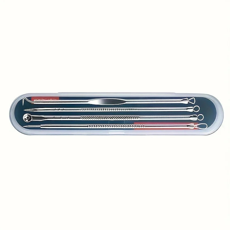 4pcs/ set Acne Blackhead Needle Blackhead Spot Comedone Skin Care Women Beauty Acne Care Pores Cleaner Needle Hook Qme