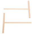 2Pcs T Shaped Wooden Pancake Batter Spreader Crepe Spreader Tool Spatula for Making Pancakes Waffles Kitchen Cooking Qme Default Title